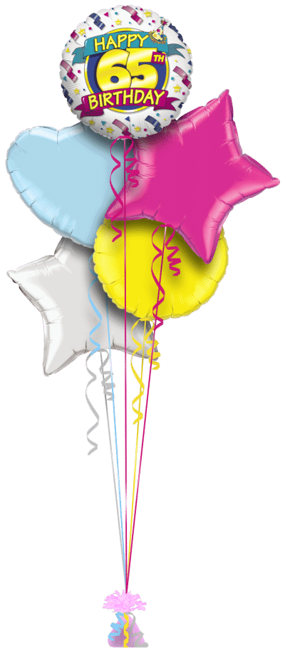 Happy 65th Birthday Balloon Bunch