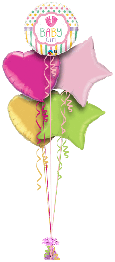 Baby Girl Feet Balloon Bunch