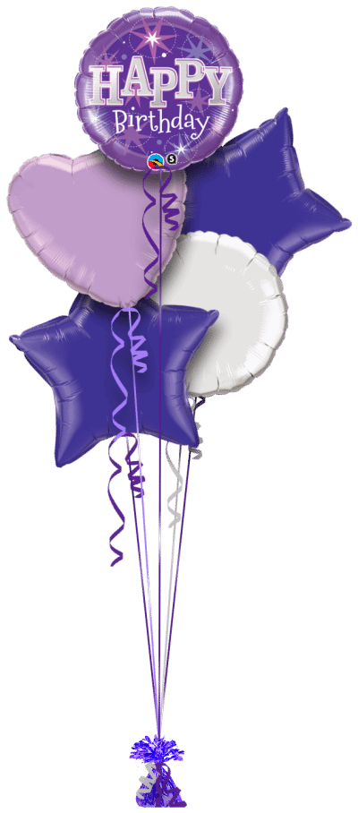 Birthday Bright Purple Balloon Bunch