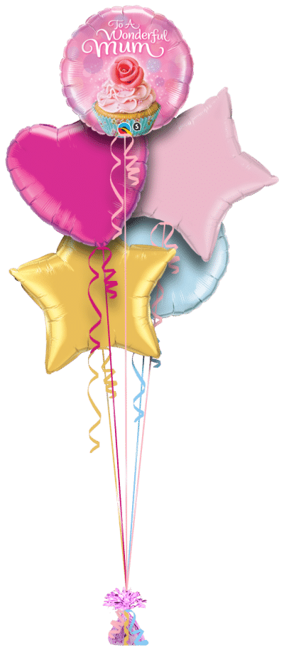 To a Wonderful Mum Cupcake Balloon Bunch