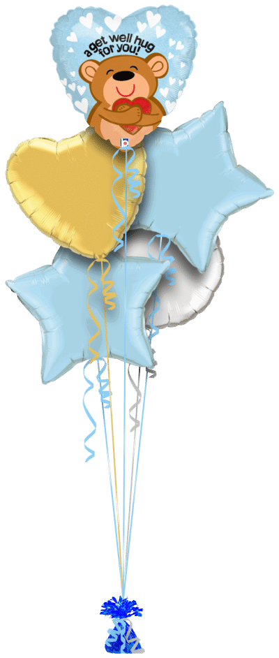 Get Well Hug Balloon Bunch