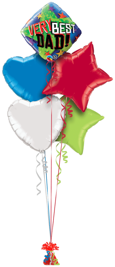 Very Best Dad Stars Balloon Bunch