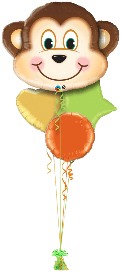 Monkey Head Balloon Bunch
