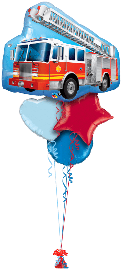 Fire Engine Balloon Bunch