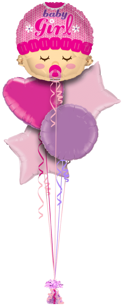 Baby Girl Head Shape Balloon Bunch