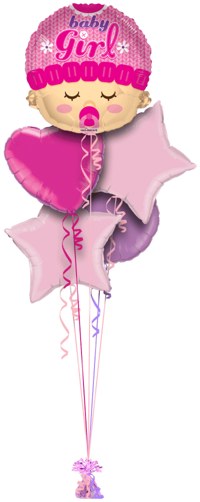 Baby Girl Head Shape Balloon Bunch