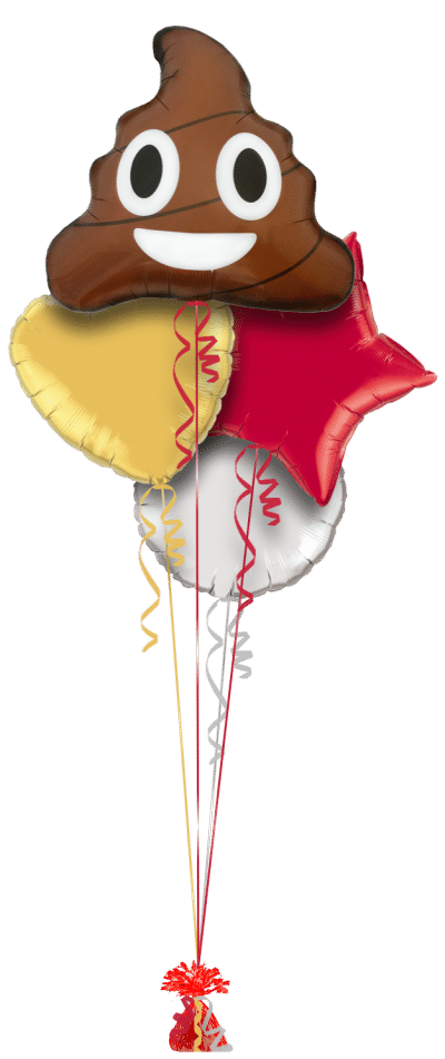 Smiley Pooh Emoji Balloon Bunch