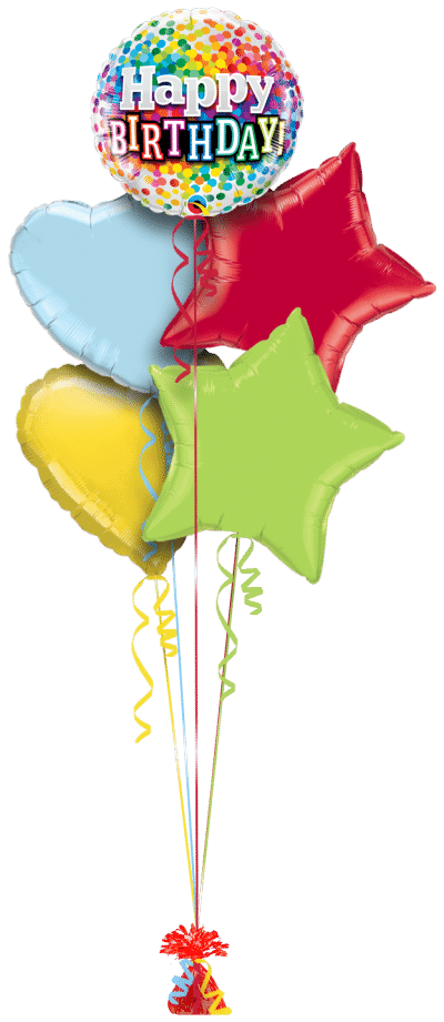 Happy Birthday Confetti Balloon Bunch