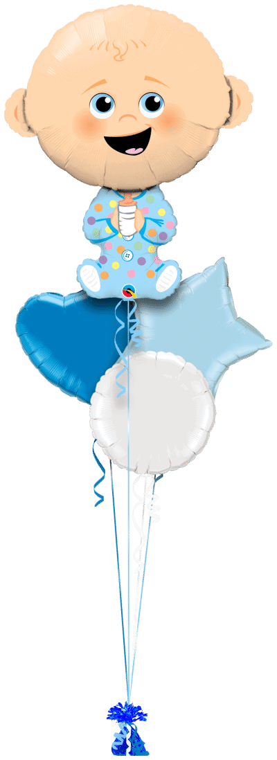 Cute Baby Boy Lighter Skin Tone Balloon Bunch