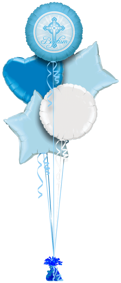 Baptism Blue Balloon Bunch