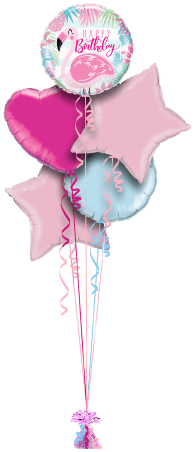Happy Birthday Flamingo Balloon Bunch