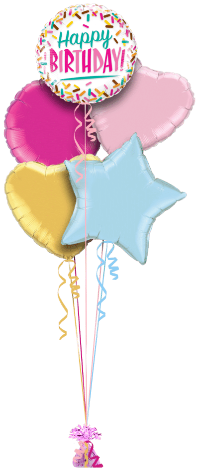 Happy Birthday Sprinkles Balloon Bunch