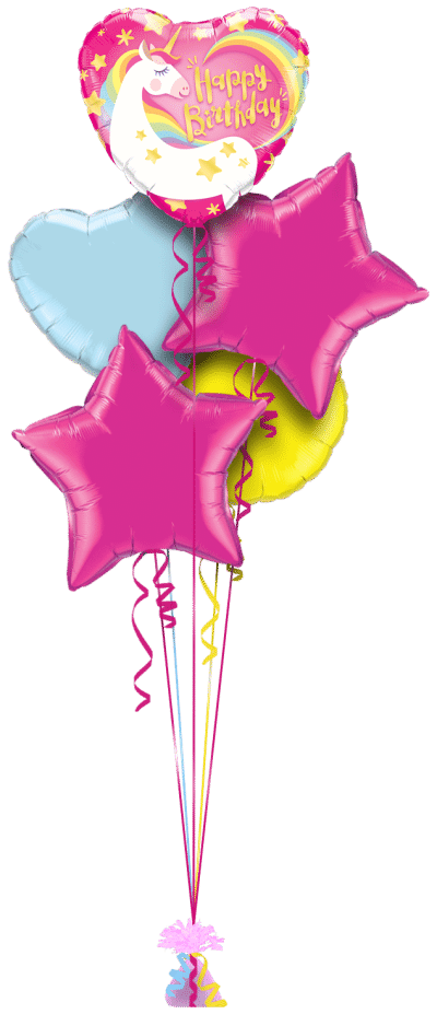 Happy Birthday Magical Unicorn Balloon Bunch