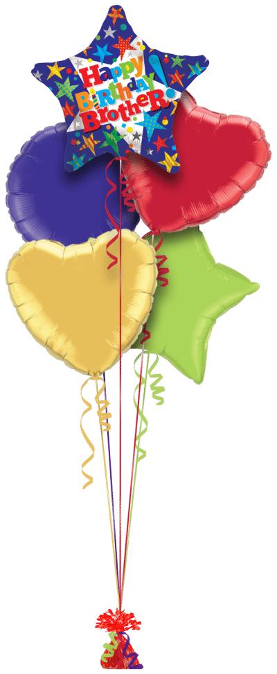 Happy Birthday Brother Star Balloon Bunch