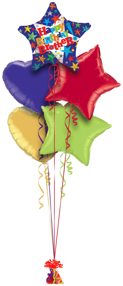 Happy Birthday Brother Star Balloon Bunch
