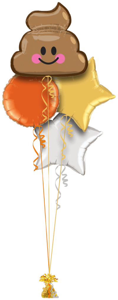 Smiley Emoji Poop Pooh Balloon Bunch