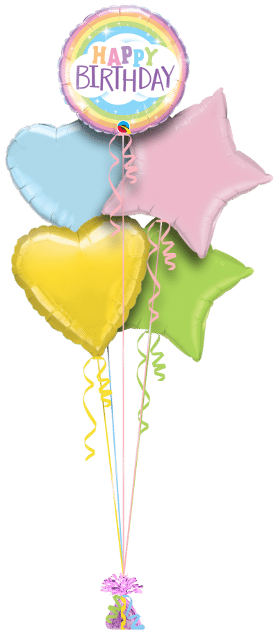 Birthday Rainbow Balloon Bunch
