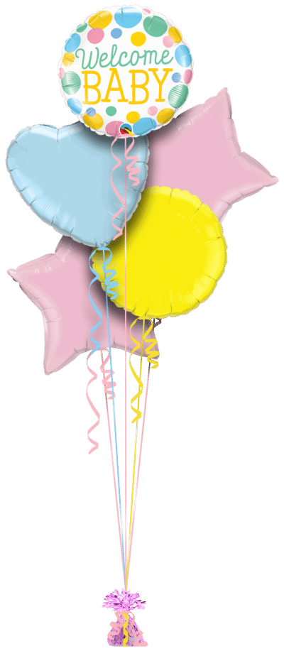 Welcome Baby Big Dots Balloon Bunch