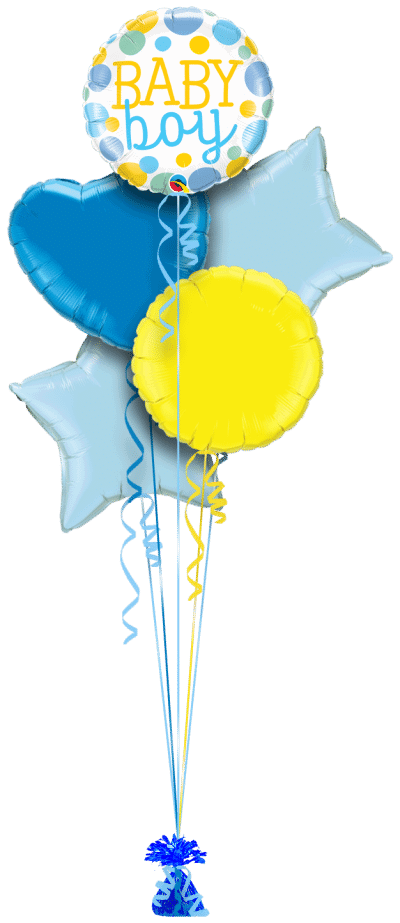 Baby Boy Big Dots Balloon Bunch