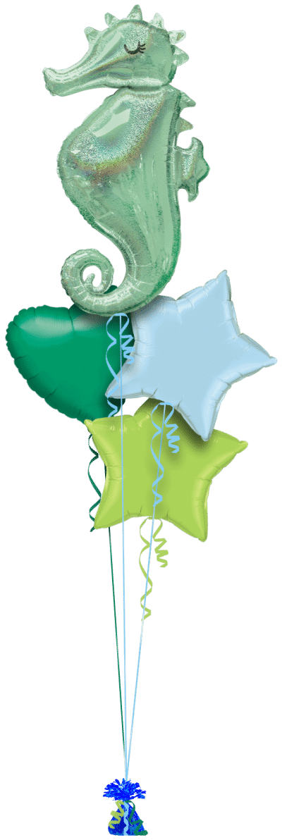 Mermaid Wishes Seahorse Balloon Bunch