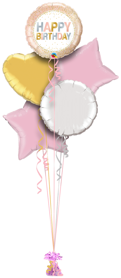 Birthday Metallic Dots Balloon Bunch