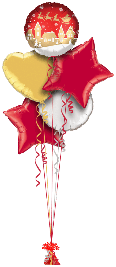 Santa Village Balloon Bunch