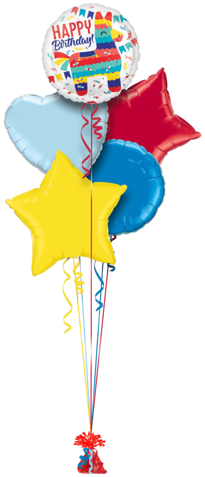 Birthday Pinata Party Balloon Bunch