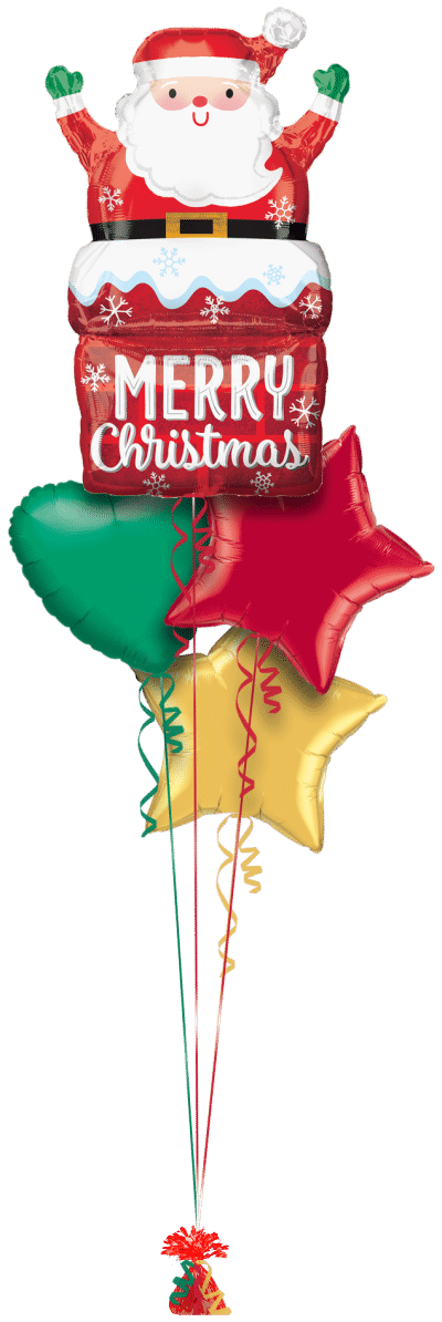 Santa In Chimney Balloon Bunch