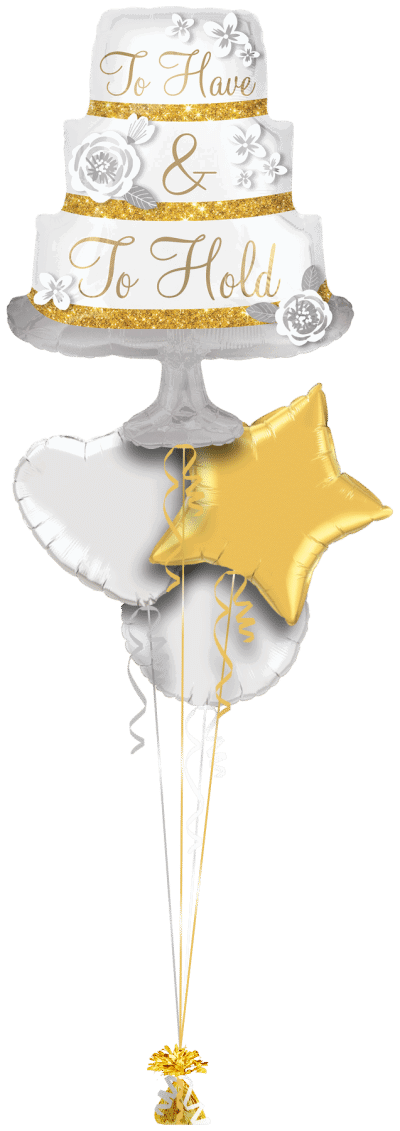 To Have and To Hold Cake Shape Balloon Bunch