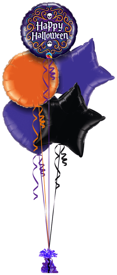Halloween Skeleton Filigree Balloon Bunch