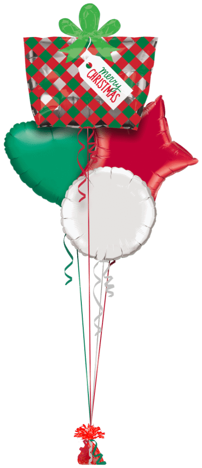 Merry Christmas Present Balloon Bunch