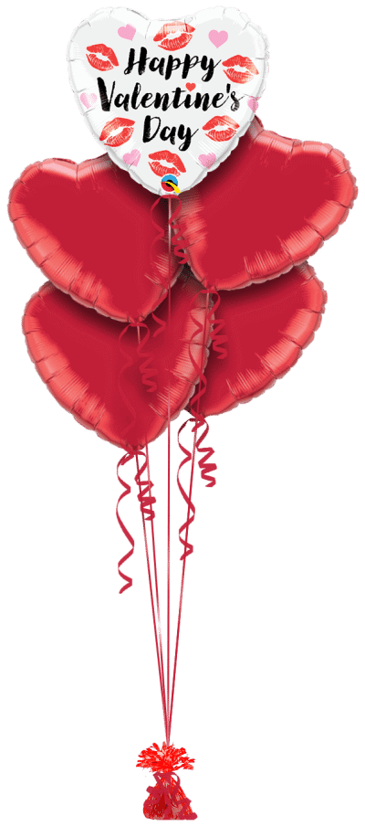 Valentines Kissey Lips Balloon Bunch