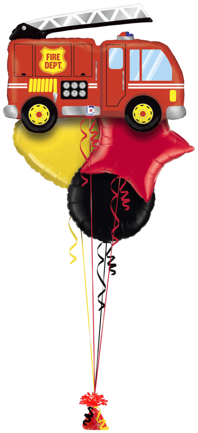 Fire Engine Balloon Bunch