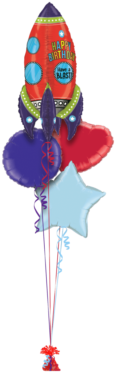 Have a Blast Birthday Rocket Balloon Bunch