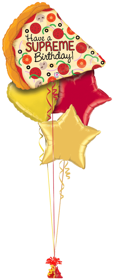 Pizza Slice no birthday message Balloon Bunch