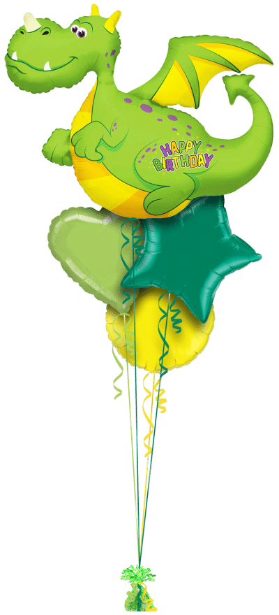 Happy Birthday Giant Dragon Balloon Bunch