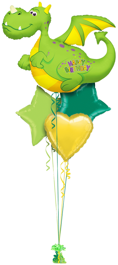 Happy Birthday Giant Dragon Balloon Bunch