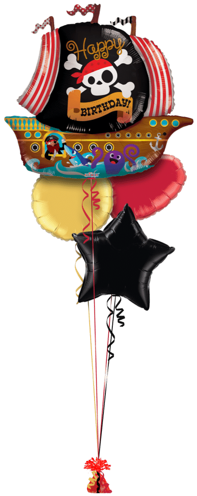Happy Birthday Pirate Ship Balloon Bunch