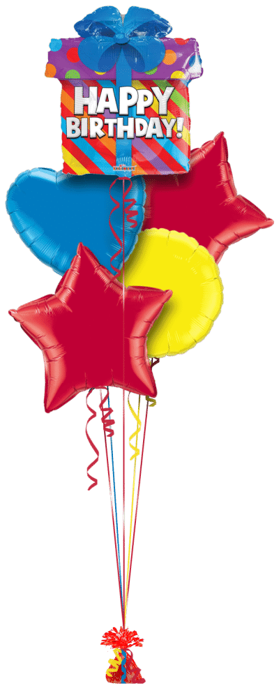 Happy Birthday Present Balloon Bunch