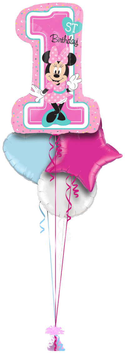 Minnie Mouse 1st Birthday Balloon Bunch