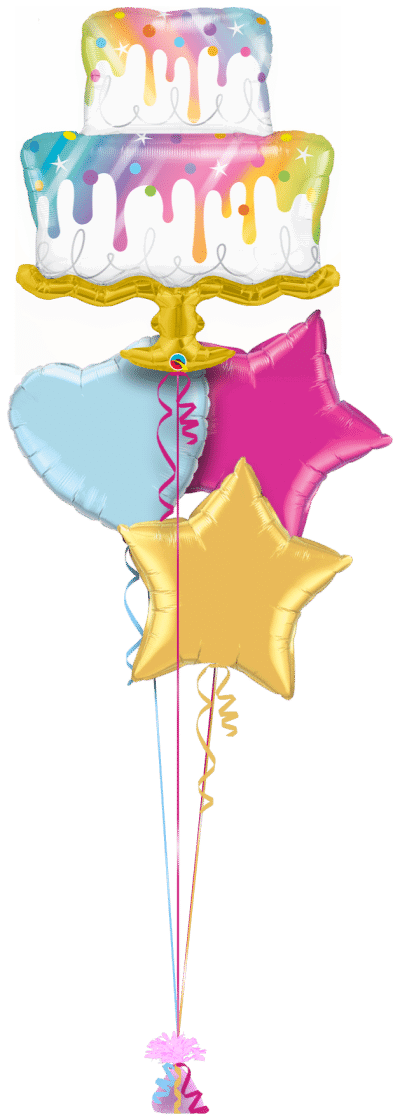 Rainbow Cake Balloon Bunch