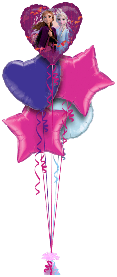 Frozen 2 Anna and Elsa Heart Balloon Bunch