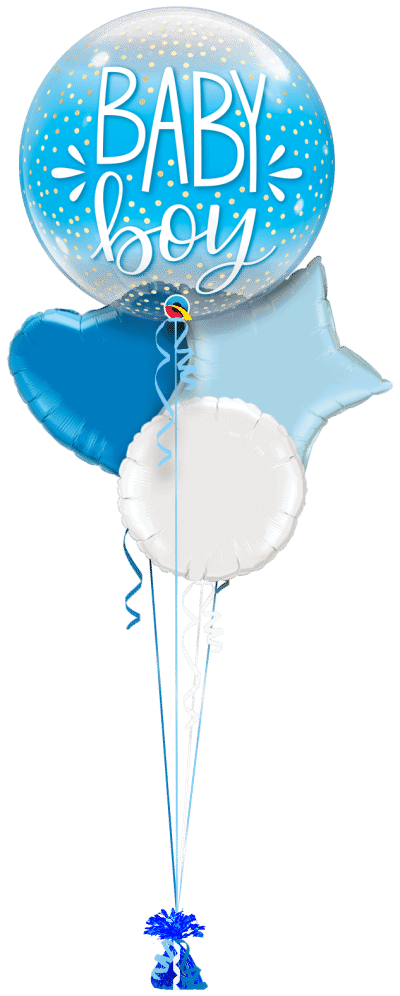 Baby Boy Confetti Bubble Balloon Bunch