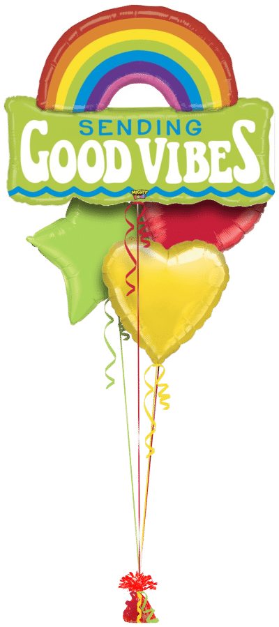 Sending Good Vibes Rainbow Balloon Bunch