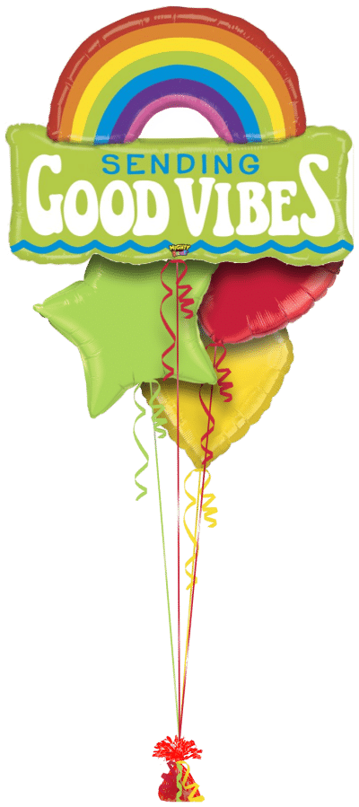Sending Good Vibes Rainbow Balloon Bunch