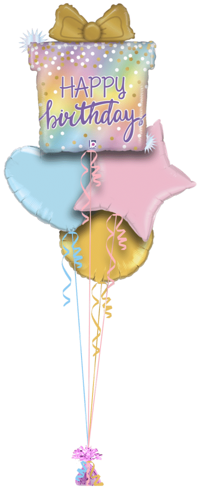 Opal Birthday Present Balloon Bunch