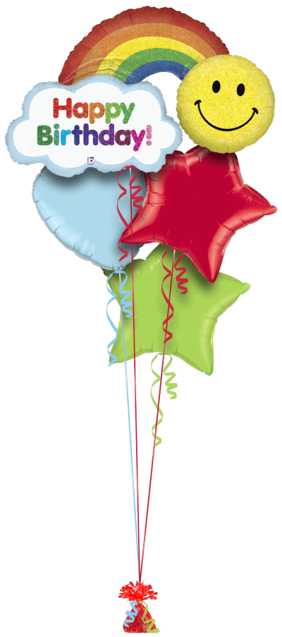Happy Birthday Rainbow Balloon Bunch