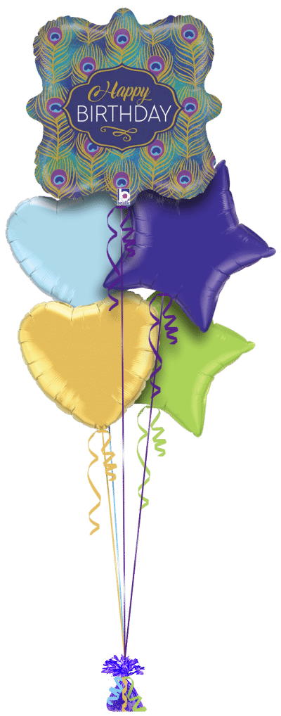 Peacock Birthday Balloon Bunch