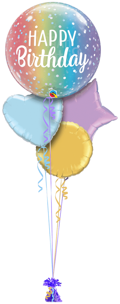 Birthday Ombre Bubble Balloon Bunch