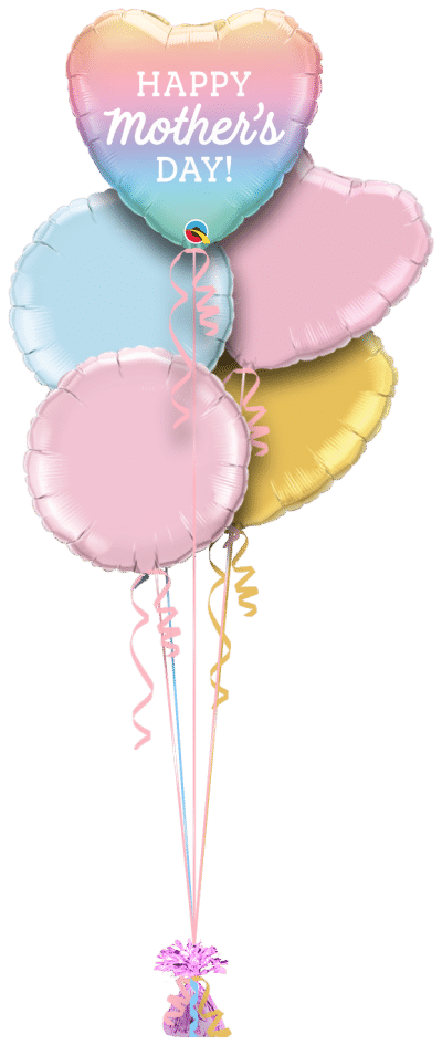 Mothers Day Ombre Heart Balloon Bunch